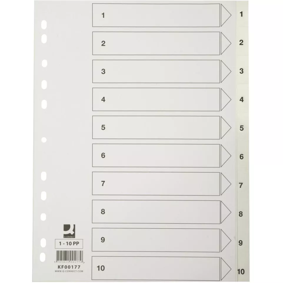 Q-CONNECT tabbladen, A4, PP,...