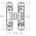 Kubica K2700 Concealed Hinge 60kg/3 Chrome Satin Finish / pc
