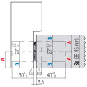 Kubica K2700 Concealed Hinge 60kg/3 Chrome Satin Finish / pc