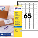Avery Dennison QuickDry White Labels 38.1 x 21.2 mm 6,500 Pieces 65 per Sheet