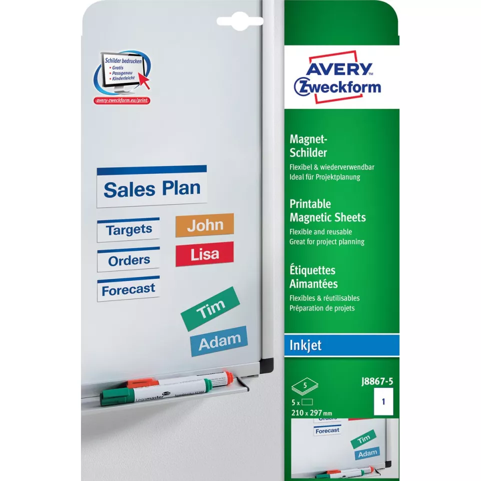 Avery Magneetetiketten, ft 210 x 297...