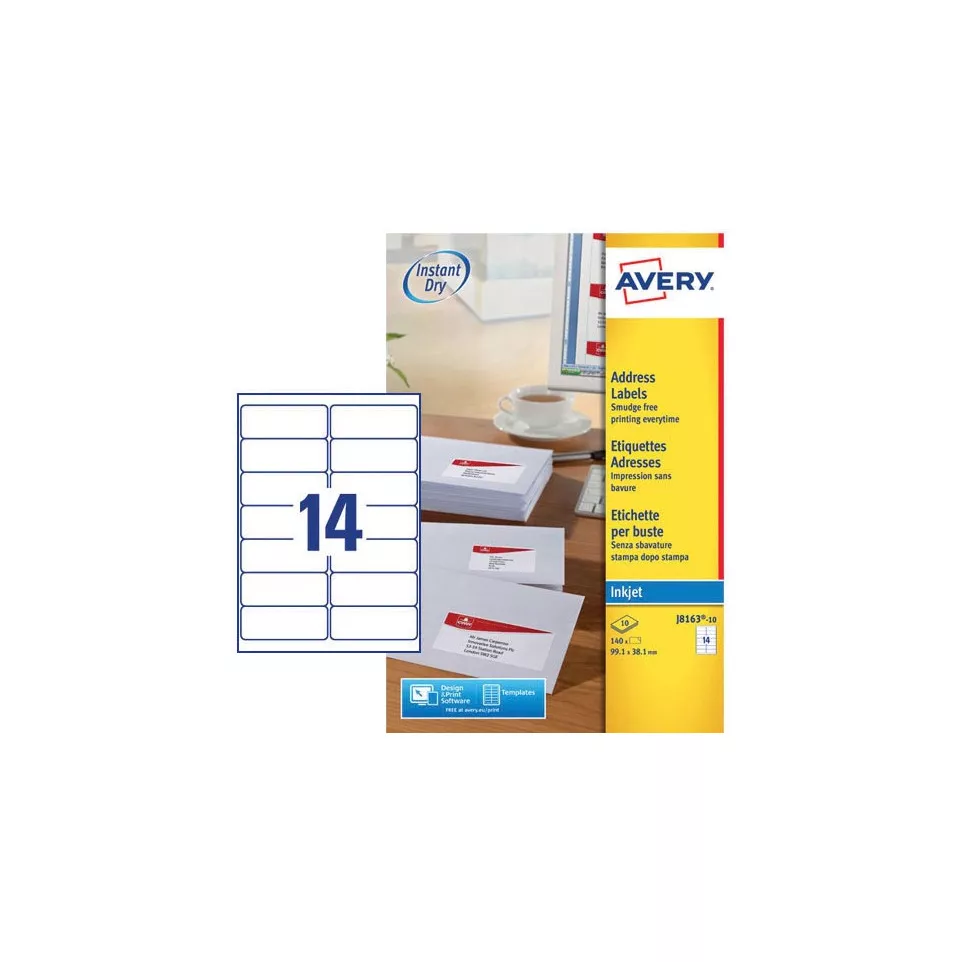 Avery J8163-10 étiquettes adresse ft...