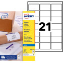 Avery J8160-100 adresetiketten 63,5 x 38,1 mm (b x h), 2.100 etiketten, wit
