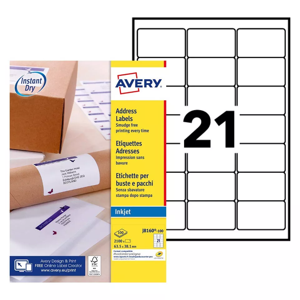 Avery Inkjet Address Labels QuickDRY...
