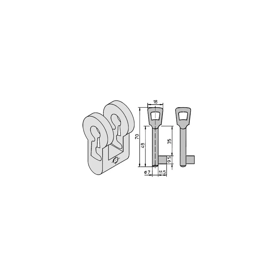 BB Key Insert for Euro Profile Locks...