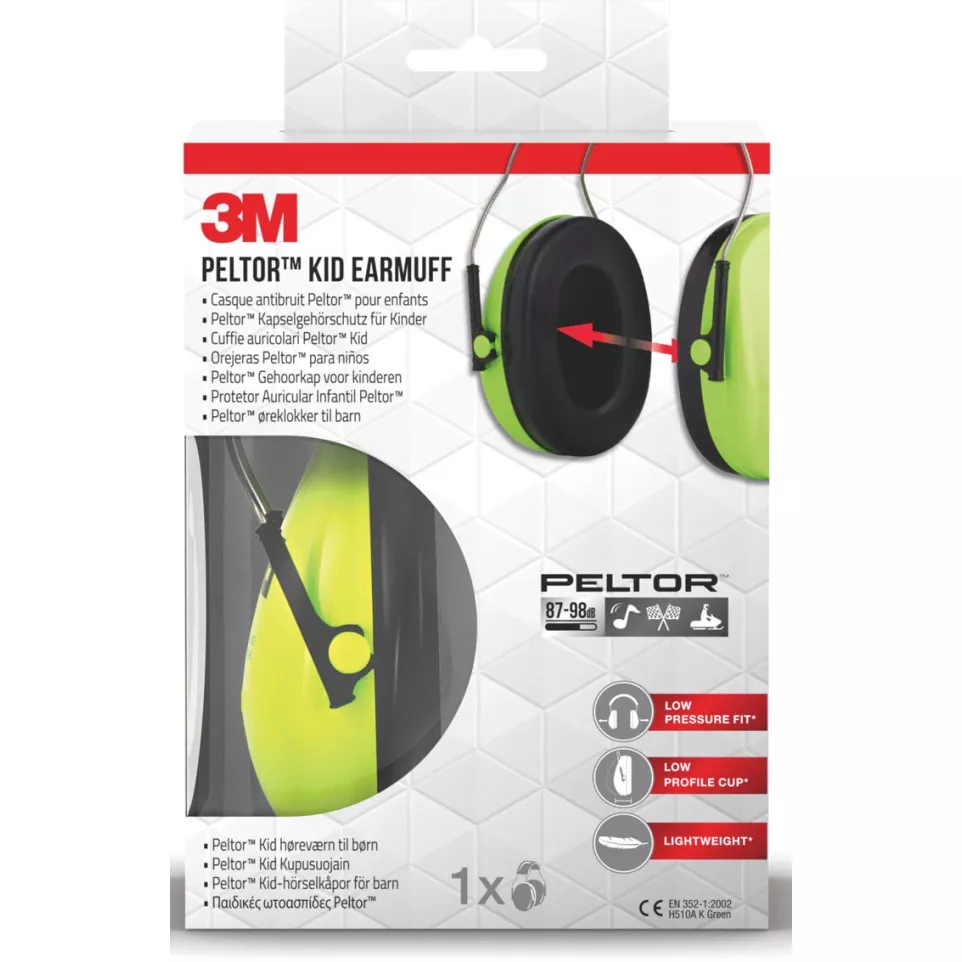 3M PELTOR Kid Neon Green Earmuffs...