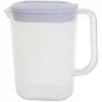 Whitefurze schenkkan 1,5 liter, transparant met wit deksel