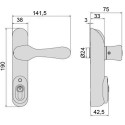 Fitting met elektrische handgreep Cisa voor paniekbalk 12-24 V acdc zwart / pce