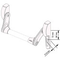 CISA Fast Push black mortice panic bar for lock with 72 mm cylinder centers without oval bar per piece