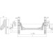 CISA Fast Push black mortice panic bar for lock with 72 mm cylinder centers without oval bar per piece