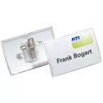 Durable Click Fold Name Badges with Combiclip 40 x 75 mm Box of 25