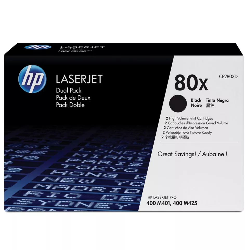 HP toner 80X, 6 900 pagina's, OEM...