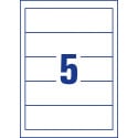 Zweck Printbare insteekkaarten voor ordnerrug ft 5,4 x 19 cm, rug van 8 cm, 125 stuks