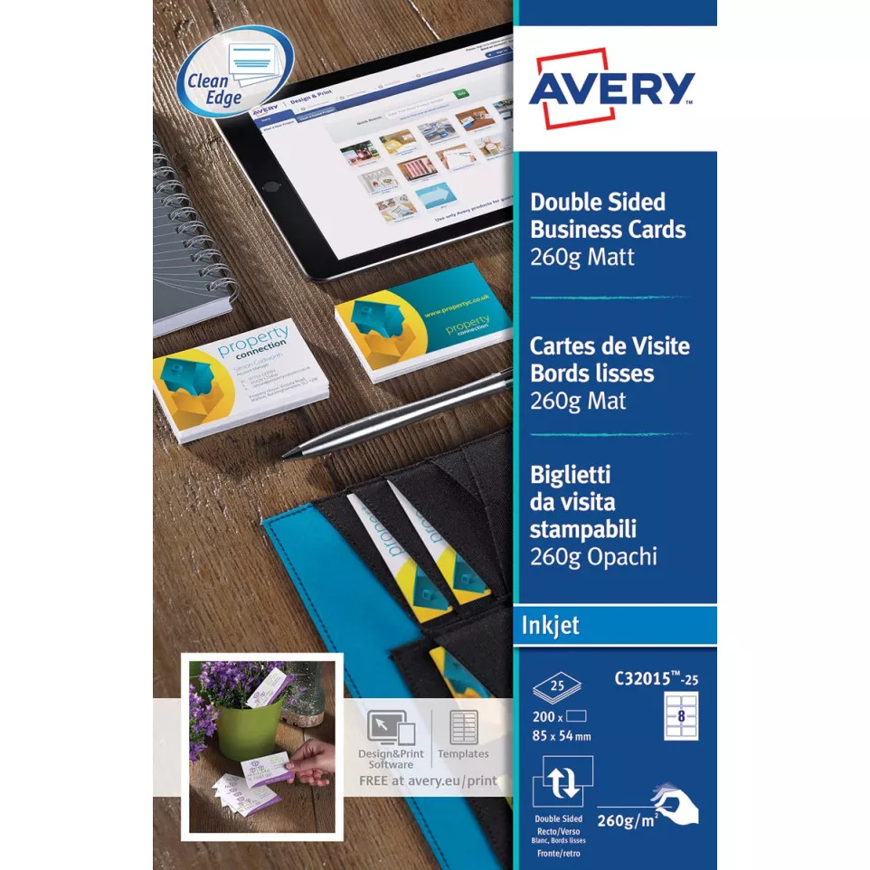 AVERY cartes de visite Quick&Clean...