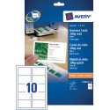 Avery visitekaarten 200 g/m², Ft 85 x 54 mm (10 per blad), doos van 10 blad