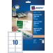 Avery visitekaarten 200 g/m², Ft 85 x 54 mm (10 per blad), doos van 10 blad