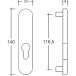 Entrée de sécurité Trifix en inox 72PZ 140x30x9mm / pce