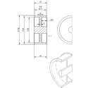 Cirkel schuifdeurgreep (40mm) satijn roestvrij staal / pce