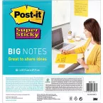 Post-it Super Sticky Big Notes, 11 in x 11 in, Bright Yellow, 30 Sheets, BN11