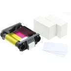 Pakket van 1 x kleurenlint en 100 blanco kaarten van 0,76 mm voor Badgy100 of Badgy200