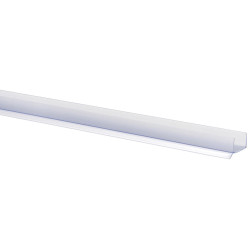 Onderste plintprofiel 18mm PVC transparant / 3.6m