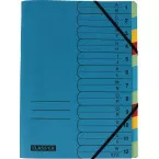 Class'ex trieur A-Z et 1-12, bleu avec 12 onglets colorés