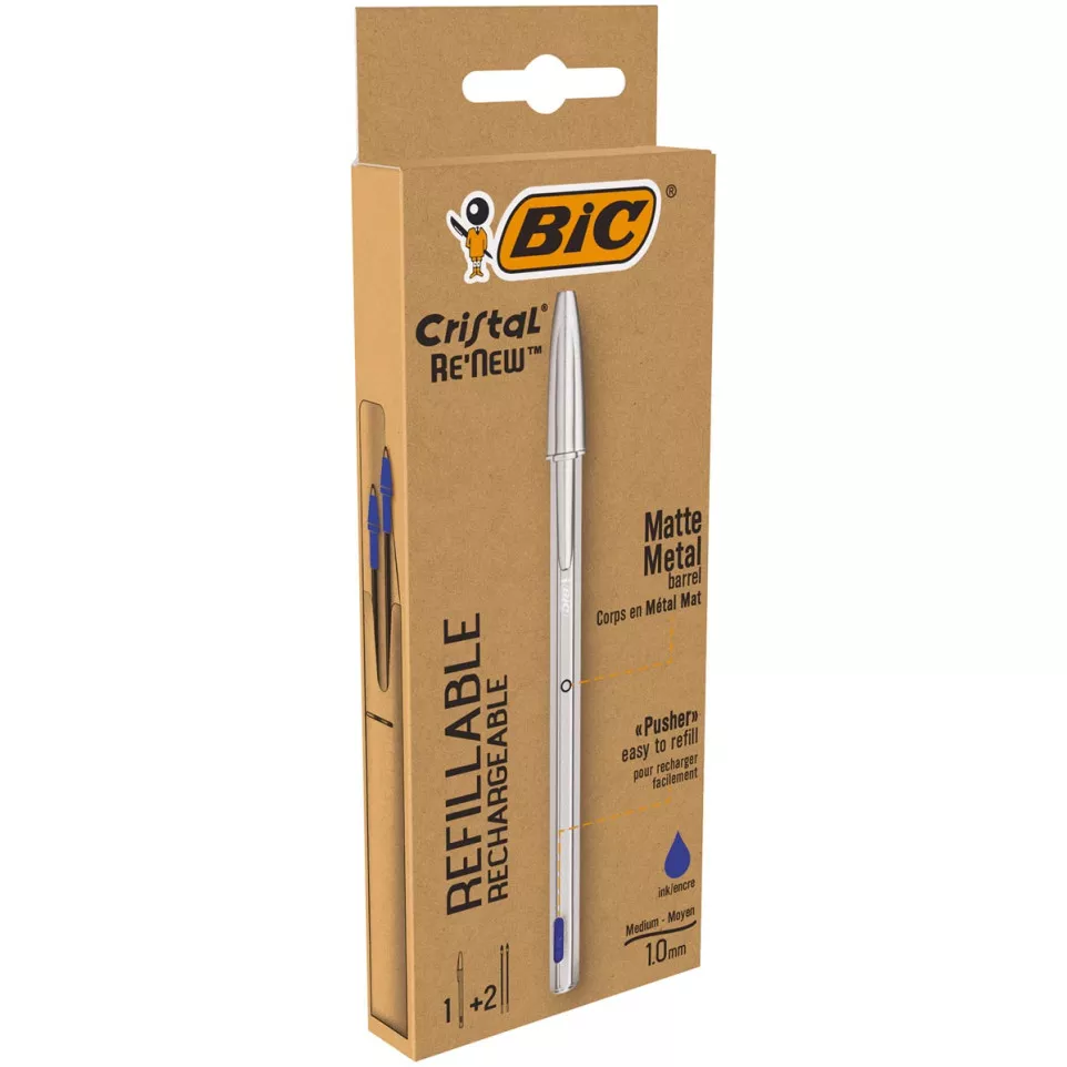 Bic stylo à bille Cristal Re-new,...
