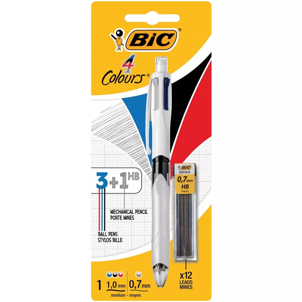 BIC 4 Colours 3+1HB Ballpoint Pen and...