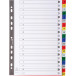 Exacompta intercalaires pour ft A4, en PP, de A à Z, 20 onglets, index, couleurs assorties