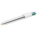 BIC 4 Colours Shine ballpen, medium point, 4 classic ink colors, silver barrel