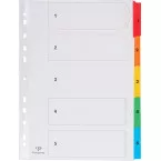 Pergamy dividers with cover page A4 11-hole assorted colors set 1-5