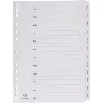 Pergamy monthly index dividers with cover sheet A4 size 11-hole punched January to December