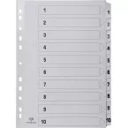 Pergamy dividers with cover page, A4 size, 11-hole punched, cardboard, set 1-10