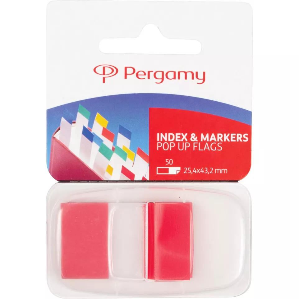 Pergamy index ft 43 x 25 mm, rood