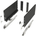 Kit de côtés de tiroir anthracite hauteur 199mm + coulisses Softclose profondeur 300mm max.40kg Slim / pce