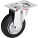 Set of 4 Rubber Swivel Casters with Brake Ø 125mm per piece