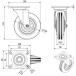 Set of 4 Rubber Swivel Casters with Brake Ø 125mm per piece