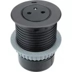 Prise à encastrer Easy-Eject Ø60mm 1 prise + USB C noir / pce