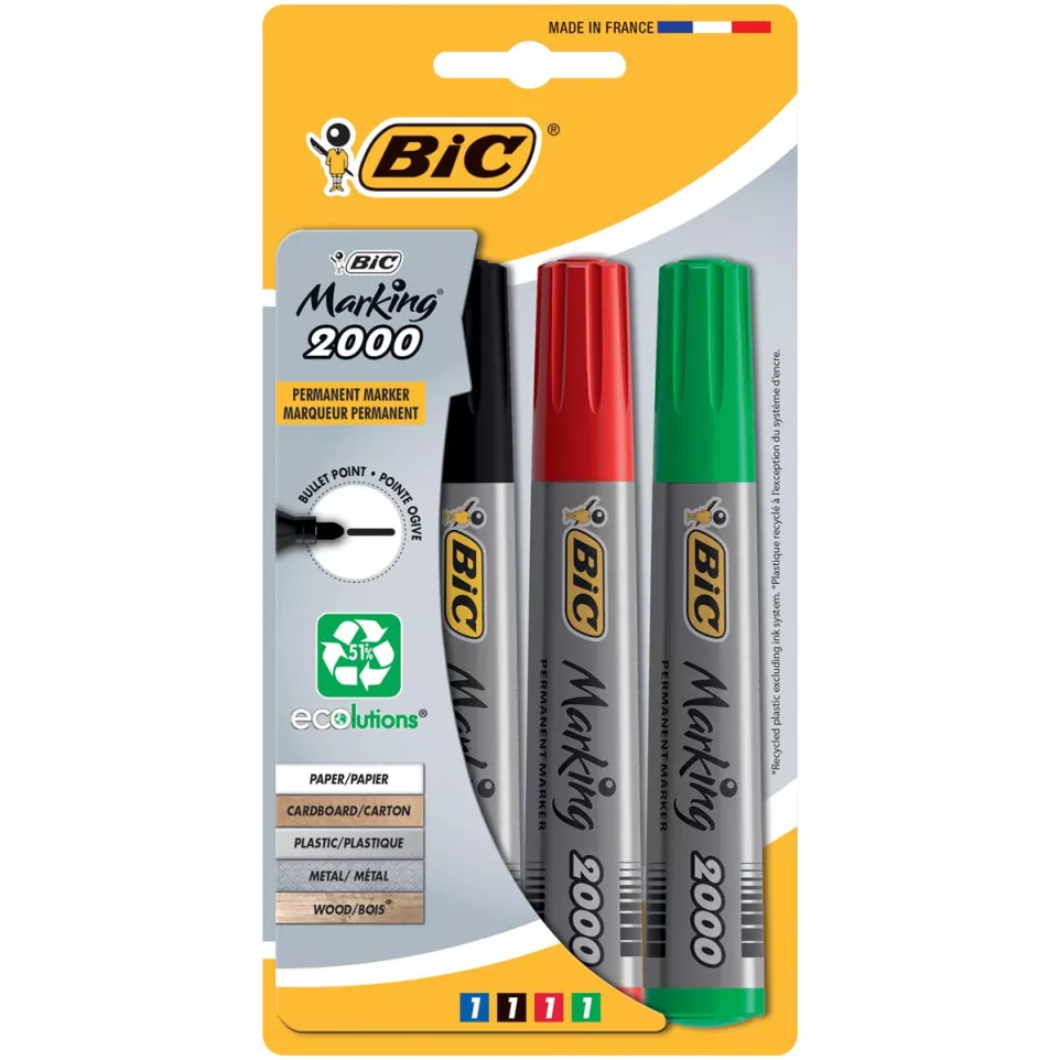 Bic permanent marker 2000, doos met 4...