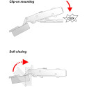 Charnière Slim soft close 110° à visser T52 0mm / 100pce