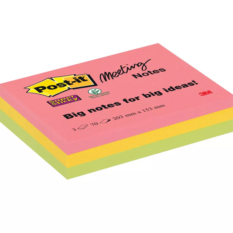 Post-it Super Sticky Meeting notes,...