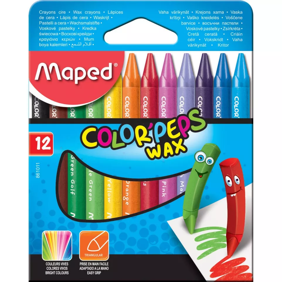Maped waskrijt Color'Peps Wax, doos...