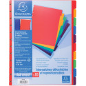 Exacompta intercalaires amovibles pour protège-documents avec anneaux, en PP coloré, 10 onglets