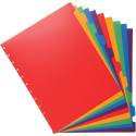Exacompta intercalaires amovibles pour protège-documents avec anneaux, en PP coloré, 10 onglets
