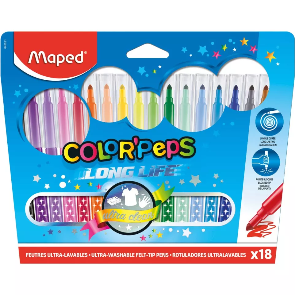 Maped Viltstift Color'Peps 18 stiften...