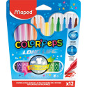 Maped Color'Peps Felt Tip Markers Set of 12 in Cardboard Case