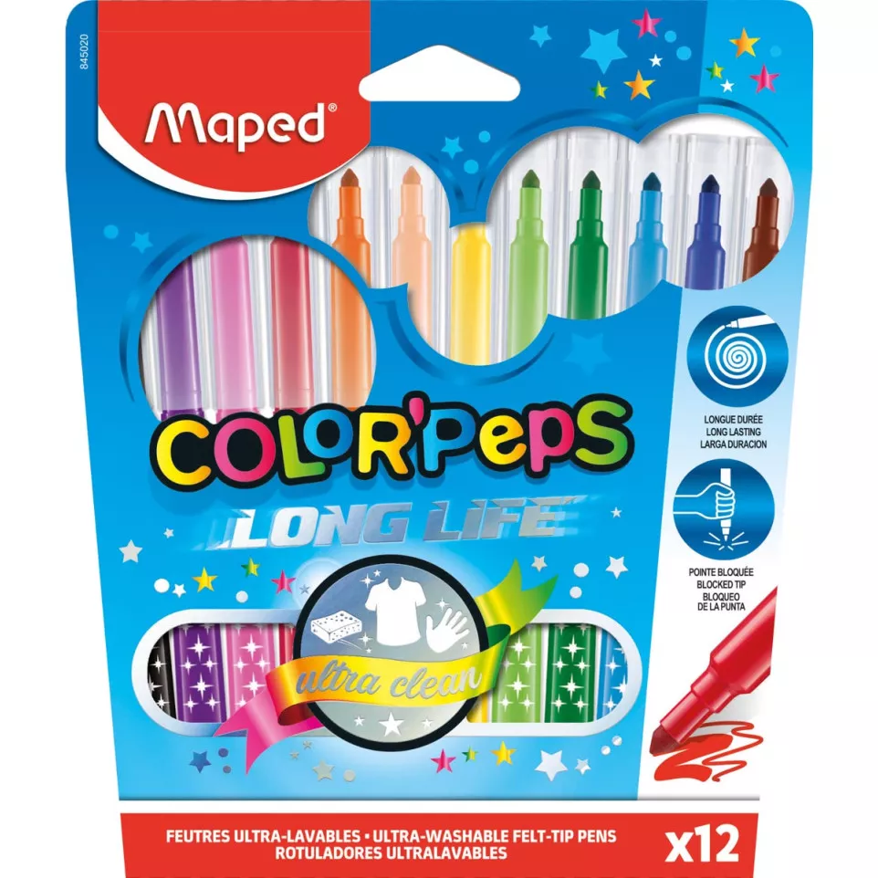 Maped Viltstift Color'Peps 12 stiften...