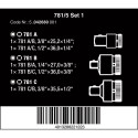 Set van 5 dopadapters 1/4'', 3/8'' en 1/2'' / pce