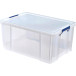 Bankers Box 70 Liter Transparent Storage Box with Blue Handles Individually Boxed