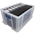 Bankers Box 70 Liter Transparent Storage Box with Blue Handles Individually Boxed